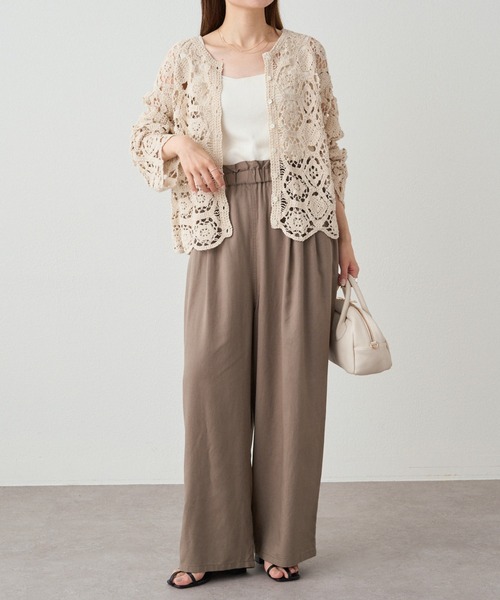 「PUAL CE CIN」 ニットカーディガン FREE チャコールグレー レディース_画像5