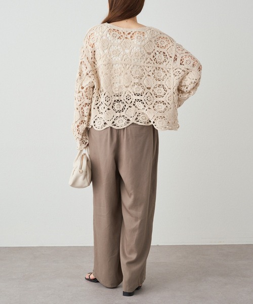 「PUAL CE CIN」 ニットカーディガン FREE チャコールグレー レディース_画像6