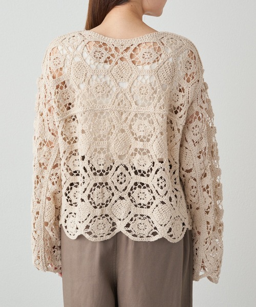 「PUAL CE CIN」 ニットカーディガン FREE チャコールグレー レディース_画像9