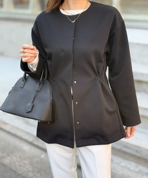 Emma Taylor（エマテイラー） ノーカラーコート 36 ブラック