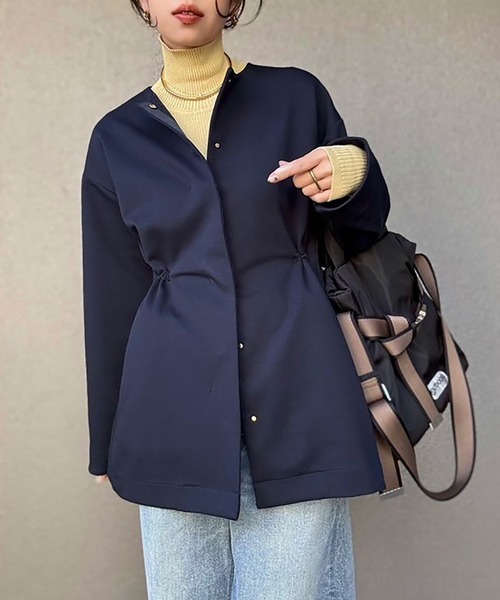 Emma Taylor（エマテイラー） ノーカラーコート 36 ブラック