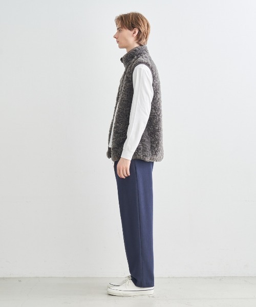 three dots（スリー ドッツ） ベスト SMALL ネイビー レディース