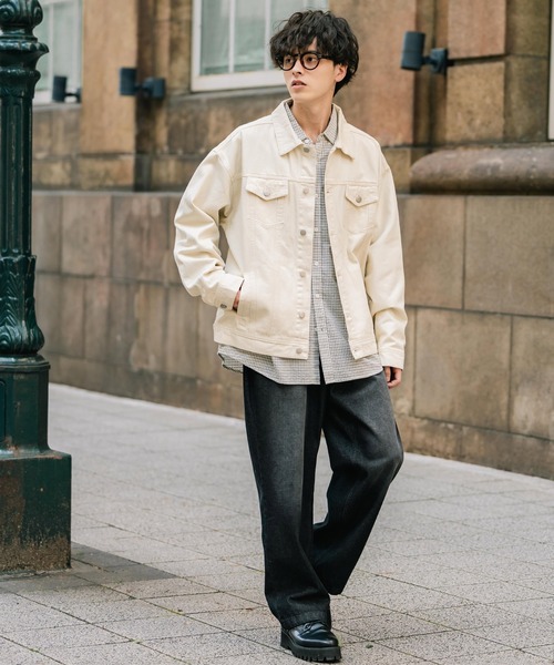 「Rocky Monroe」 デニムジャケット L ケミカルウォッシュ メンズ_画像6