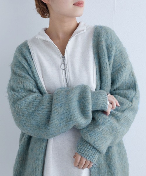 「w closet」 ニットカーディガン FREE サックスブルー レディース_画像5