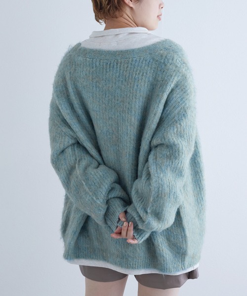 「w closet」 ニットカーディガン FREE サックスブルー レディース_画像7