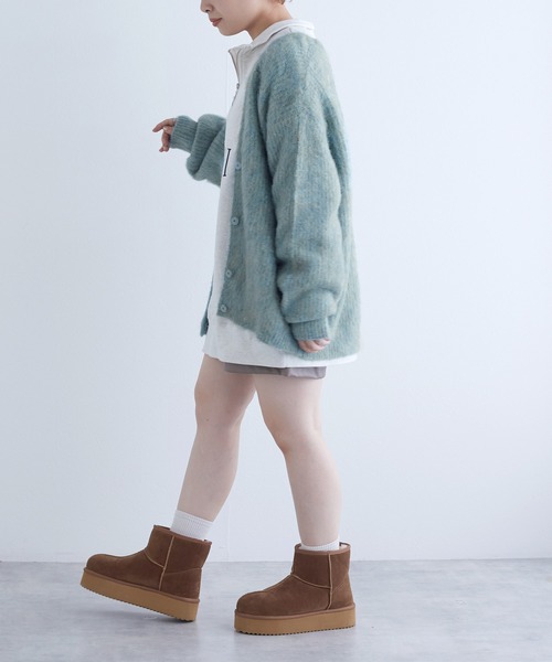 「w closet」 ニットカーディガン FREE サックスブルー レディース_画像8