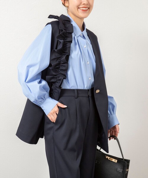 NOLLEY'S（ノーリーズ） ブラウス シャツ ウォッシャブル袖リボン付き