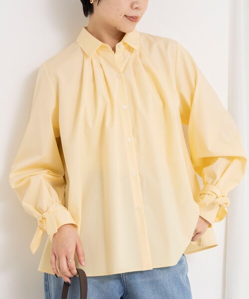 NOLLEY'S（ノーリーズ） ブラウス シャツ ウォッシャブル袖リボン付き