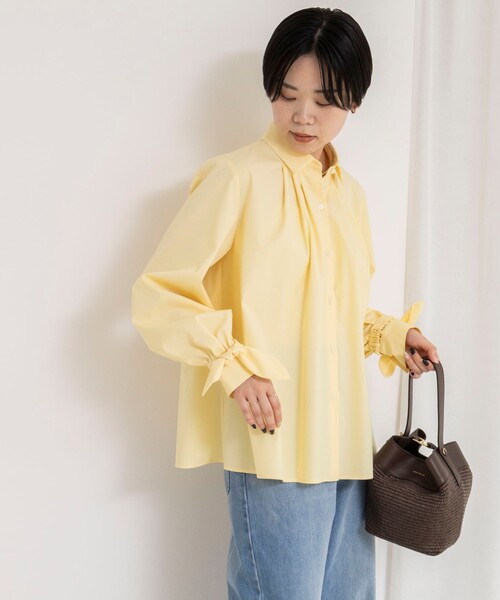 NOLLEY'S（ノーリーズ） ブラウス シャツ ウォッシャブル袖リボン付き