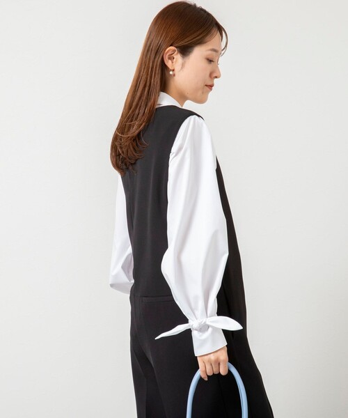 NOLLEY'S（ノーリーズ） ブラウス シャツ ウォッシャブル袖リボン付き