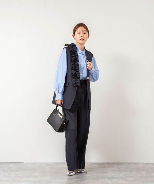 NOLLEY'S（ノーリーズ） ブラウス シャツ ウォッシャブル袖リボン付き