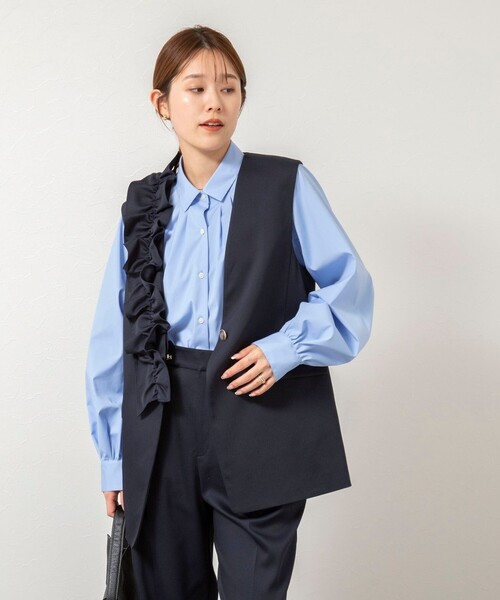 NOLLEY'S（ノーリーズ） ブラウス シャツ ウォッシャブル袖リボン付き