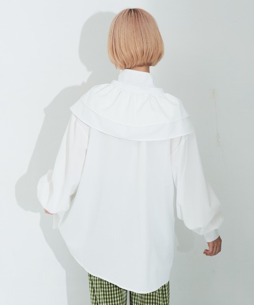 「MERLOT」 長袖ブラウス FREE ホワイト レディース_画像5