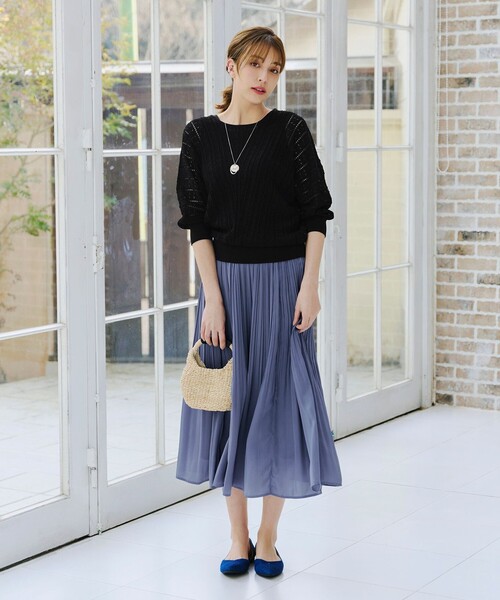 「Tiaclasse」 長袖ニット L ブラック レディース_画像2