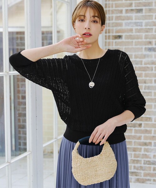 「Tiaclasse」 長袖ニット L ブラック レディース_画像3