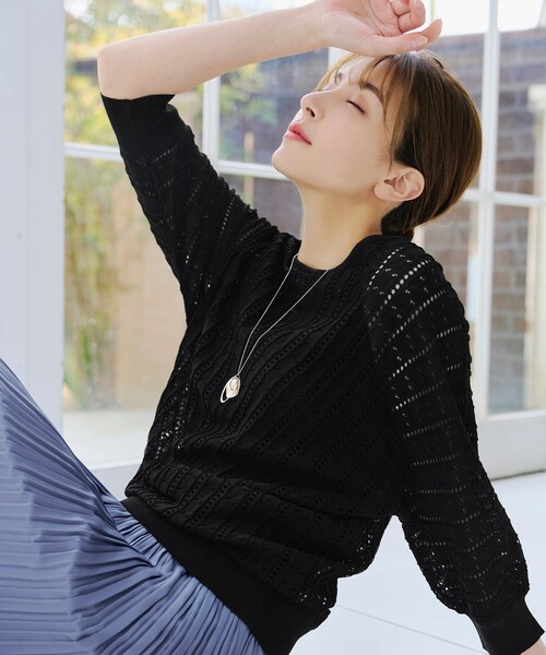 「Tiaclasse」 長袖ニット L ブラック レディース_画像6