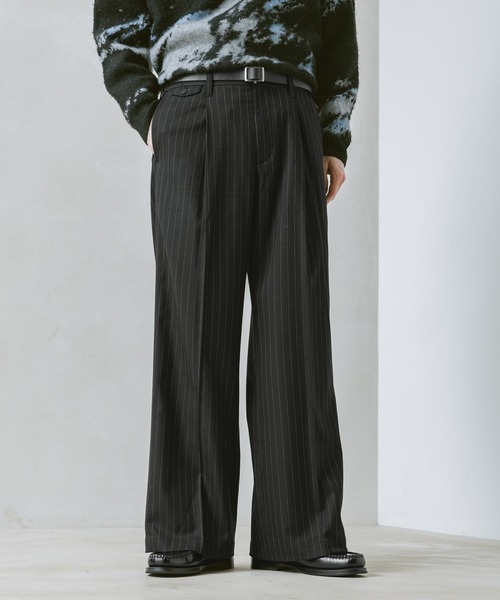 パンツ rroomm RL SEMIWIDE TUCK SLACKS PINSTRIPE RL VB SEMI WIDE TUCK SLACKS PIN STRIPE - Mens | rroomm onlinestore