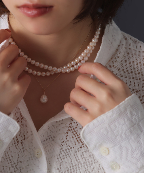 ネックレス 「WEB限定」ドロップパールネックレス K10 レディースの画像