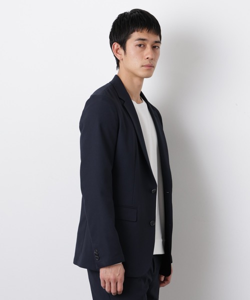 【極美品】nano universe×Damerino メンズスーツ 紺無地 L NANO universe（ナノ・ユニバース） セットアップ 「Damerino」ドビー