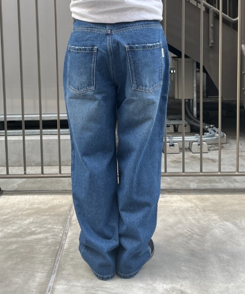 「BROKEN BASE」 デニムパンツ LARGE ライトブルー メンズ_画像4
