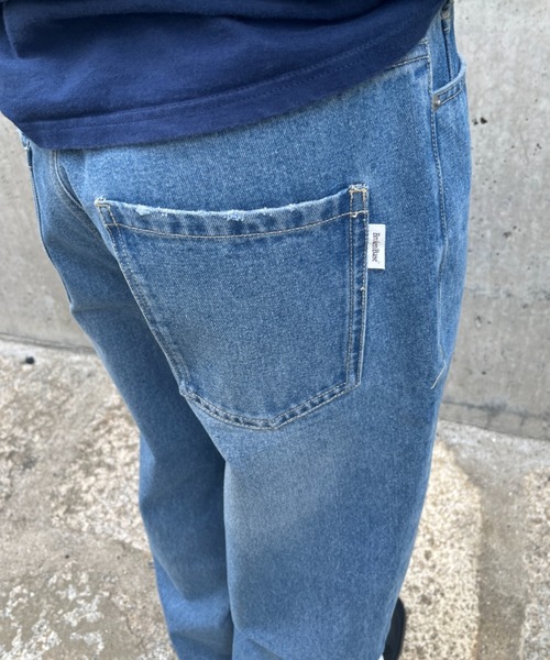 「BROKEN BASE」 デニムパンツ LARGE ライトブルー メンズ_画像7