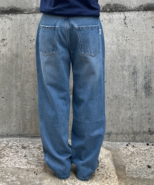 「BROKEN BASE」 デニムパンツ LARGE ライトブルー メンズ_画像8