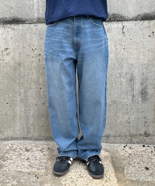 「BROKEN BASE」 デニムパンツ LARGE ライトブルー メンズ_画像9
