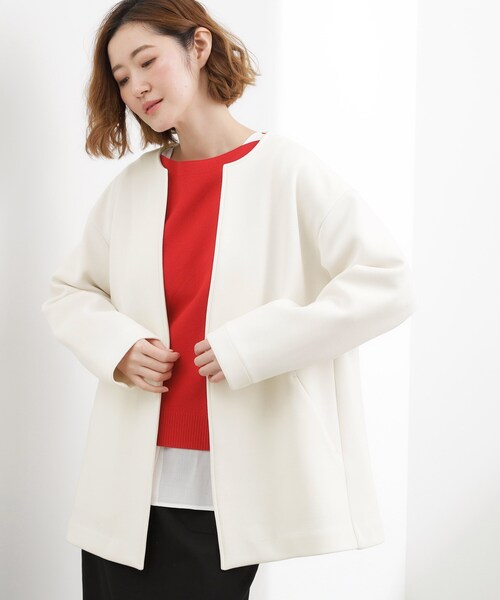 UNITED ARROWS（ユナイテッドアローズ） ノーカラーコート 34 ピンク