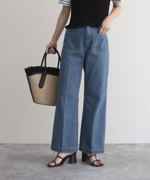 「fredy emue」 デニムパンツ 34 ブルー レディース_画像8