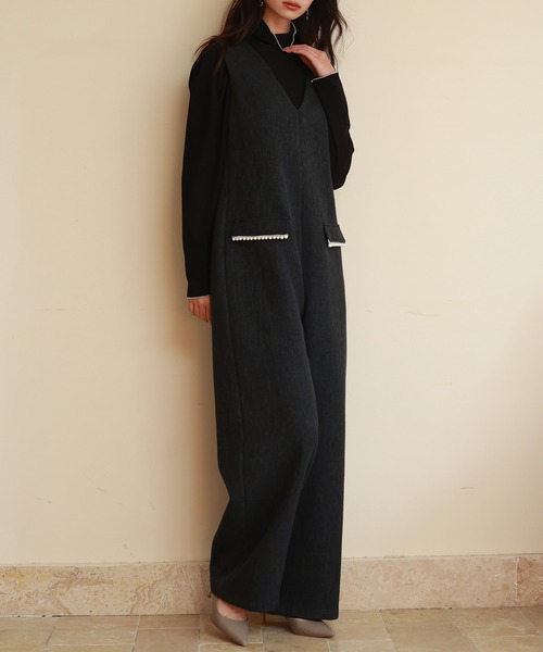 「SAISON DE PAPILLON」 オールインワン M グレー レディース_画像3