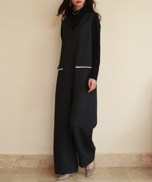 「SAISON DE PAPILLON」 オールインワン M グレー レディース_画像4