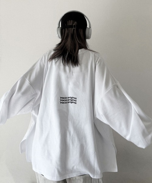 「YACA」 長袖カットソー FREE ホワイト レディース_画像3