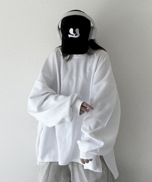 「YACA」 長袖カットソー FREE ホワイト レディース_画像8