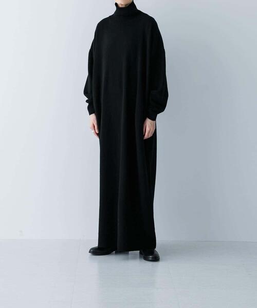 「かぐれ」 ニットワンピース 0 ブラック レディース_画像4