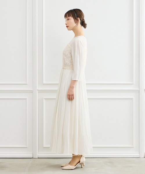 「AIMER」 7分袖ワンピース MEDIUM オフホワイト レディースの画像