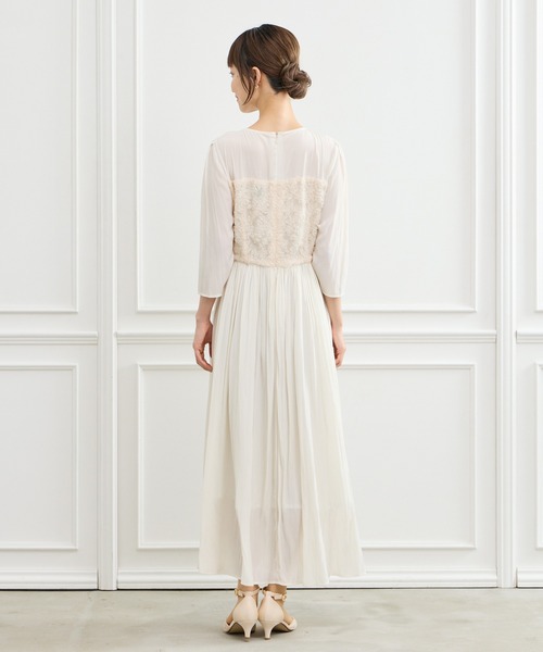 「AIMER」 7分袖ワンピース MEDIUM オフホワイト レディースの画像