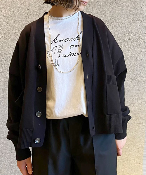 「JOURNAL STANDARD LUXE」 ニットカーディガン - ブラック レディースの画像