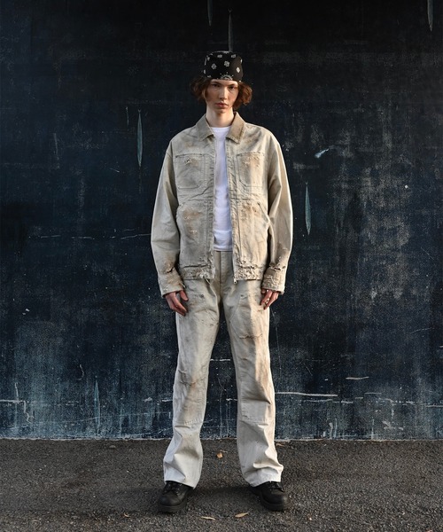ミヤギヒデタカ　Damaged Work Pants / WHITE Rafu（ラフ） ジーンズ 「MIYAGIHIDETAKA」Damaged Work Pants メンズ