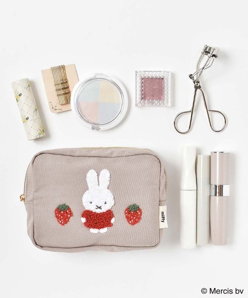 Miffy（ミッフィー） ポーチ miffyスプリングサガラ刺繍スクエアポーチ