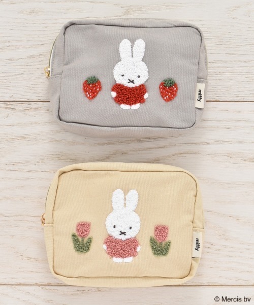 Miffy（ミッフィー） ポーチ miffyスプリングサガラ刺繍スクエアポーチ