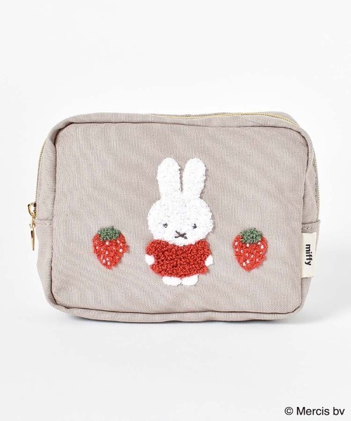 ミッフィー　ポーチ Miffy（ミッフィー） ポーチ miffyスプリングサガラ刺繍スクエアポーチ