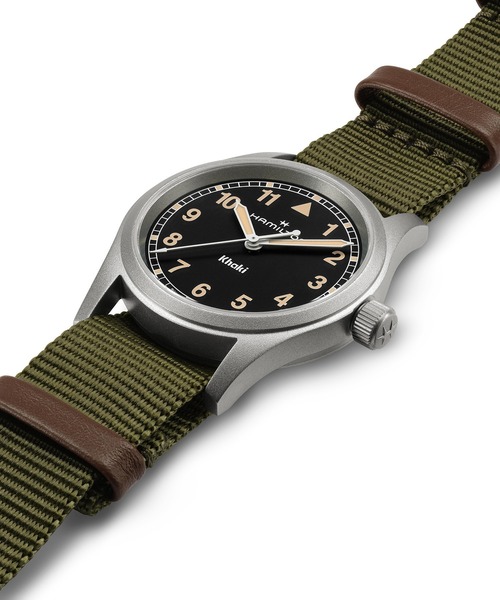 腕時計 HAMILTON 「ハミルトン」 腕時計 Khaki Field （カーキ フィールド）  クオーツ 33MM ブラック×グリーンの画像