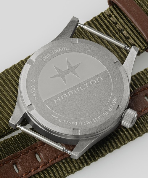 腕時計 HAMILTON 「ハミルトン」 腕時計 Khaki Field （カーキ フィールド）  クオーツ 33MM ブラック×グリーンの画像