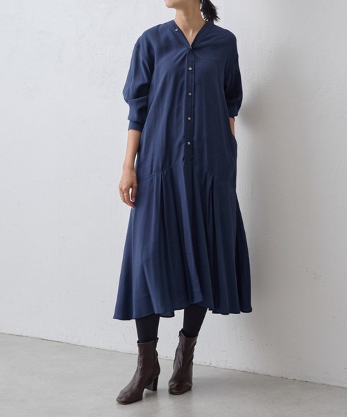 「BEARDSLEY」 長袖ワンピース FREE ネイビー レディース