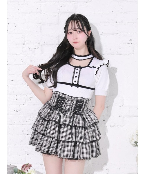 NOEMIE（ノエミー） tシャツ 半袖 パイピング配色ニットトップス
