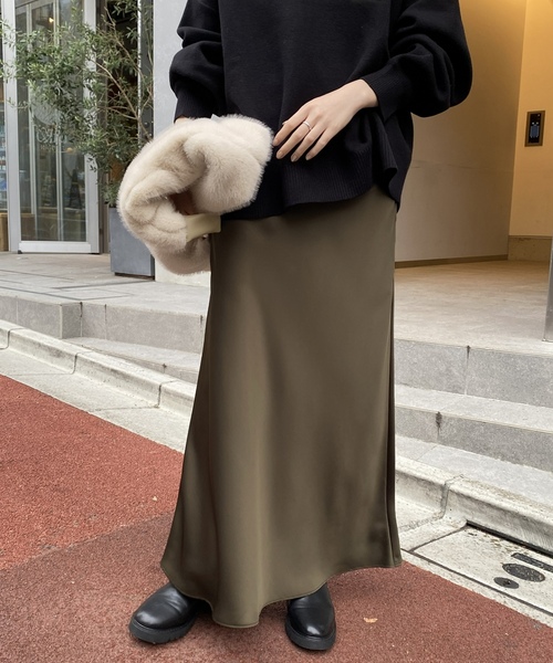 SLOBE IENA（スローブイエナ） ロングスカート 36 カーキ レディース