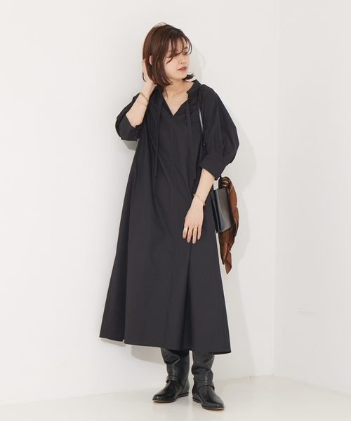 「Rouge vif」 半袖ワンピース フリー ブラック レディース_画像5