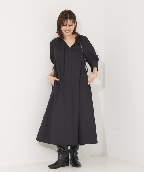 「Rouge vif」 半袖ワンピース フリー ブラック レディース_画像6