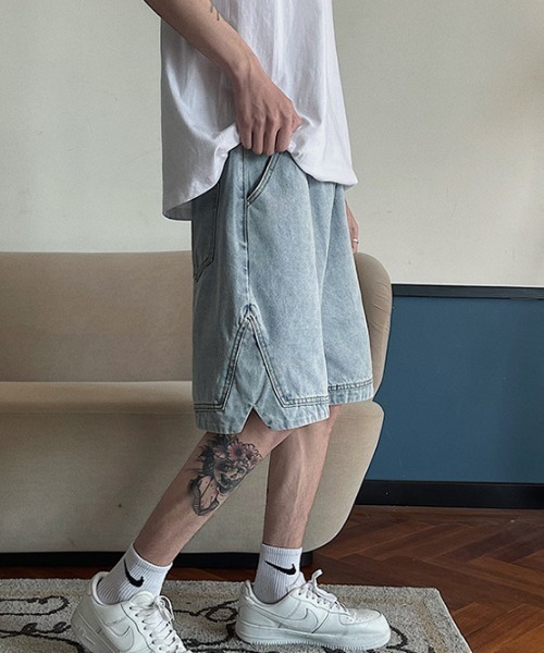 「MGV」 デニムハーフパンツ LARGE ライトブルー メンズ_画像7