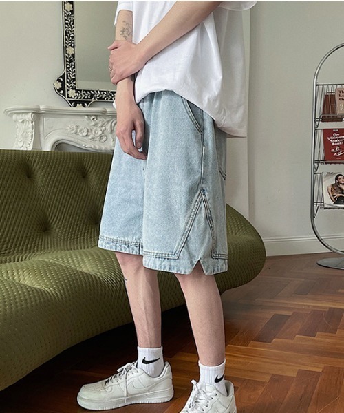 「MGV」 デニムハーフパンツ LARGE ライトブルー メンズ_画像8